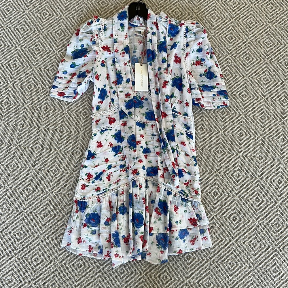 LOVESHACKFANCY arlo dress Blue notte in size 2